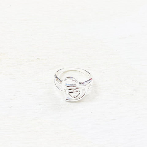 Sterling Silver Double Heart Ring