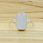 Sterling silver Moonstone rectangle ring-size 7