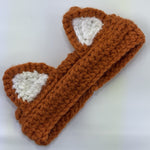 Orange Knit Cat Ear Headband