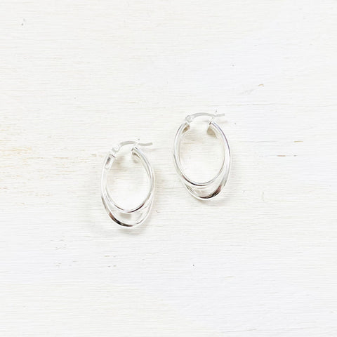 Sterling Silver Double Hoop Earrings