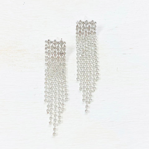 Fashion Rhinestone Long Dangle Earrings