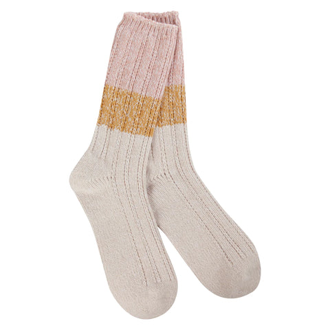 Rose Multi - Pointelle Crew Socks