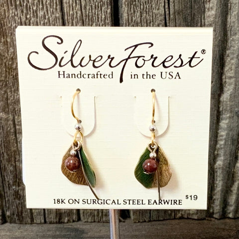 Silver Forest Leaf Dangle Earrings