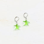 Steel Green Star Fashion Earrings