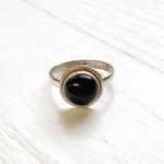 Sterling Silver Black Circle Ring