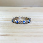 Sterling Silver All Around Evil Eye Ring