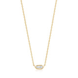 Gold Sparkle Emblem Chain Necklace