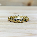Gold Tone Sterling Silver Rope Ring