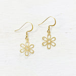 Sterling Silver Gold Plated Flower Earrings