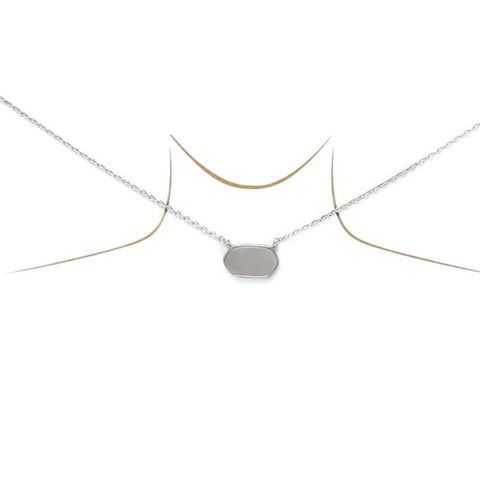 Fashion White Stone Oval Necklace