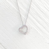 Fashion Open Heart Crystal Necklace