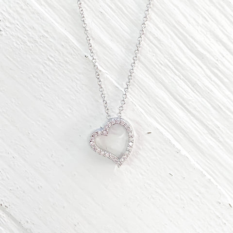 Fashion Open Heart Crystal Necklace