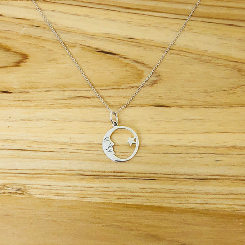 Crescent Moon & Star Necklace