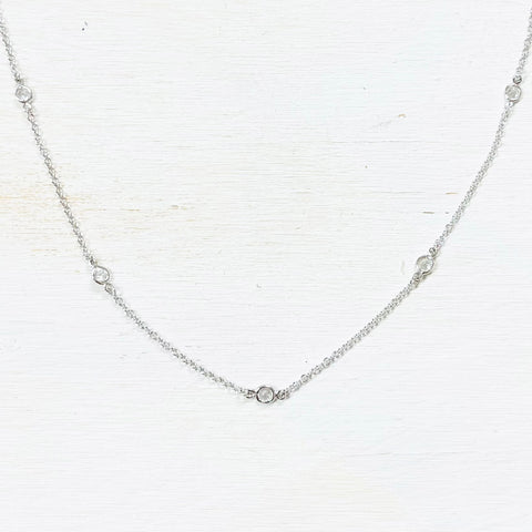 Sterling Silver CZ By the Yard Necklace