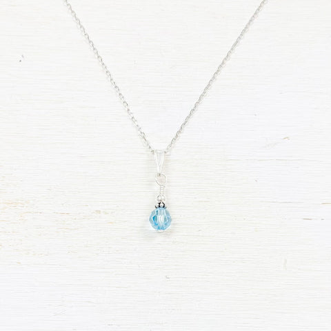 Sterling Silver March Necklace