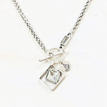 Fashion Clear Stone Geometric Toggle Necklace