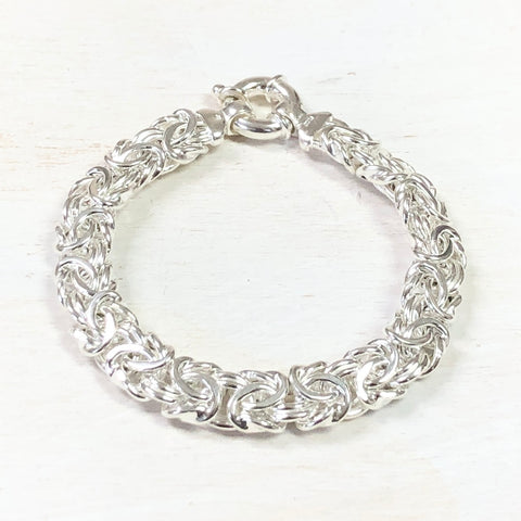 Sterling Silver 8" Byzantine Bracelet