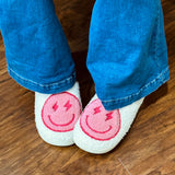 Katydid Pink Lightening Happy Face Slippers