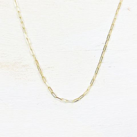 Sterling Silver Goldtone Paperclip Chain- 24”