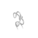 Silver Knot Double Band Adjustable Ring
