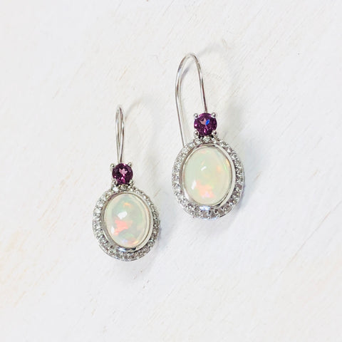 Sterling Silver Drop Stone Earrings