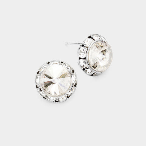 Fashion Silver Tone Round Studs
