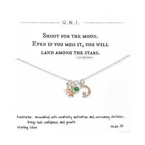 Shoot For The Moon, Even If You Miss It, You Will Land Among The Stars Necklace