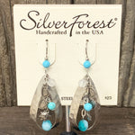 Sun, Sunglasses, and Blue Beaded Dangle Earrings