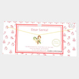 Fashion CZ Candy Cane Bow Necklace