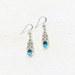 Sterling Silver Estate Blue Stone Earrings