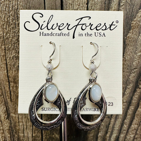 Silver Forest Mother of Pearl Earrings