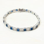 Sterling Silver Estate Bracelet w/ Synthetic Stones
