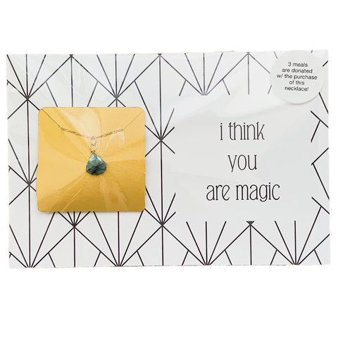 I Think You Are Magic Gold Tone Semi-Precious Stone Necklace