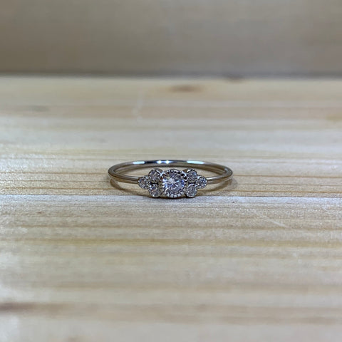 Sterling Silver CZ  Cluster Ring