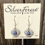 Cutout Diamond w/ Blue Bead Earrings