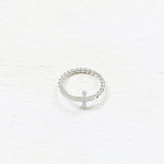 Sterling Silver Sideways Cross Ring