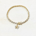 Sterling Silver and Gold Plated Bracelet w/ Butterfly Charm