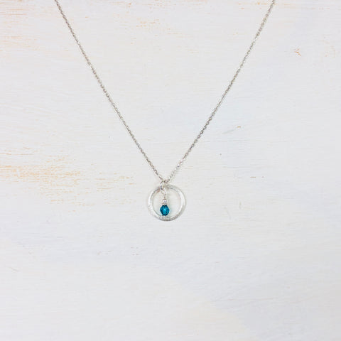 Sterling Silver December Circle Necklace