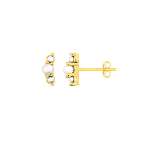 Lucie Pearl Studs Gold Plated