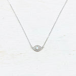 Sterling Silver Opal Evil Eye Necklace