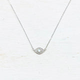 Sterling Silver Opal Evil Eye Necklace