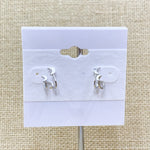 Silver Tone Fashion Huggie Studs