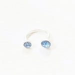 Fashion Double Blue Stone Open Ring