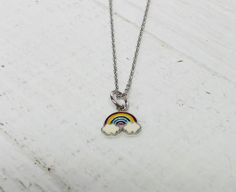 Sterling silver rainbow necklace