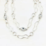 Fashion Clear Stone Abstract Long Necklace