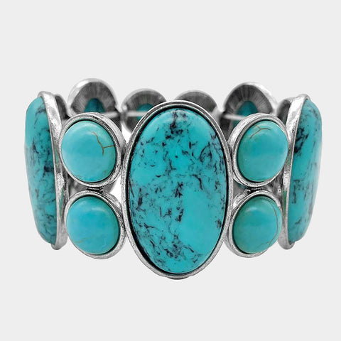 Fashion Turquoise Stone Stretch Bracelet