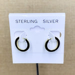 Sterling Silver CZ Huggie Hoops