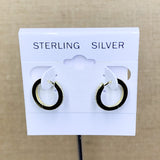Sterling Silver CZ Huggie Hoops