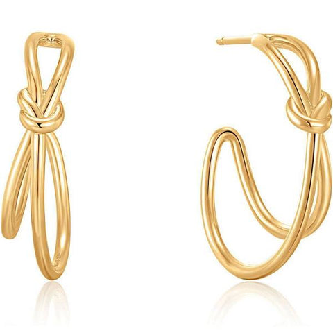 Ania Haie Gold Knot Stud Hoop Earrings