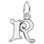 Sterling Silver Curly Initial R Accent Charm